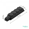 Колодка MultiSet 4х розетка 2К+З 16А/250В IP44 каучуковая черн. SE MST4104BK