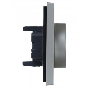 FORTE&PIANO Розетка 2-местная с заземлением без защитных шторок безвинтовое крепление 16А FP524 сталь IEK FP-R21-16-1-K46