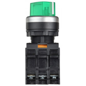 Переключатель с подсв. 2 полож. 1NO+1NC зел-ный MASTER IEK MI-SW60-11XD-3-14-2-K06
