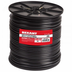 Кабель КВК-П-2 +2x0,75 мм (Cu/Cu) черный, 200 м, 01-4105