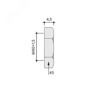Гайка заземляющая M40x1,5 никелированная латунь 6006EMC-40