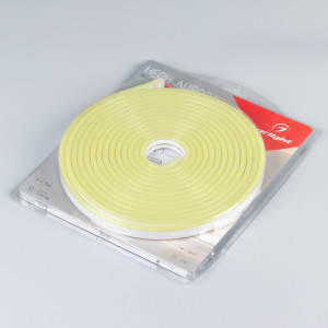 Лента герметичная AURORA-PS-A120-12x6mm 24V Lemon (10 W/m, IP65, 2835, 5m) 036681, Гибкий неон AURORA в силиконовой оболочке. Светодиоды SMD2835, 120 шт-м, цвет ЛИМОННЫЙ ЖЁЛТЫЙ. Сечение 12х6 мм, горизонтальный (боковой) изгиб, IP65, шаг резки 8.33 мм, мощность 10 Вт-м, напряжение питания DC 24V. Укомплектован заглушками и 30см проводом