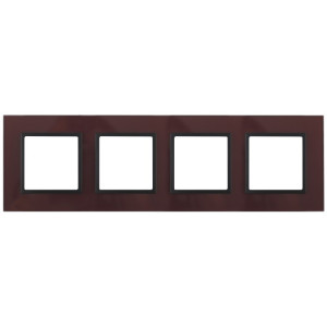 14-5104-25 Рамка на 4 поста, стекло, Elegance, бордо+антр (5/25/900) Б0034533