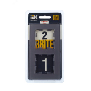 Рамка 2-м BRITE РУ-2-2-БрСе стекло сер. BR-M22-G-K03