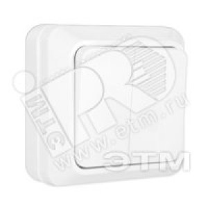 Олимп Выключатель двухклавишный белый наружный О0023