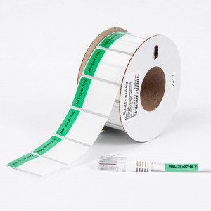 Маркер самоламинирующийся MSL-25x37/10-G зеленый (уп. 1000 шт.), Маркер для проводов и кабелей, длина 37 мм, ширина 25 мм, цвет зеленый, для принтера: RT200, RT230, в упаковке 1000 маркеров