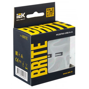 Розетка BRITE USB A+A 3.1А РЮ10-1-БрА алюм. BR-U21-D31-K47
