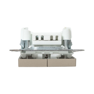 Механизм выключателя, двухклавишный, с подсветкой, шампань Эпика EKF UP1-SWC-24