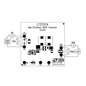 DC1341B, Средства разработки интегральных схем (ИС) управления питанием LT3757EDD SEPIC Demo Board - 4.5V ? Vin
