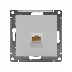 Розетка компьютерная 1-м AtlasDesign RJ45 кат.5E механизм бел. SE ATN000183