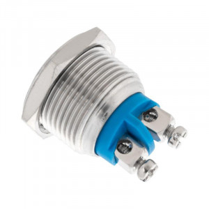 Кнопка антивандальная ?16 Б/Фикс (2c винт) (ON)-OFF сфера (A16-A2) (в упак. 1шт.) 06-0347-A