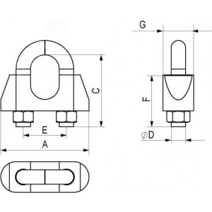 Зажим для стального троса M5 CM624005