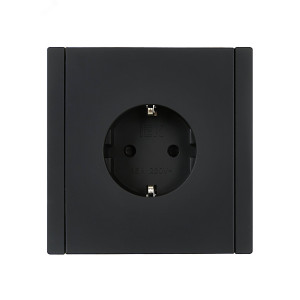 Розетка СП FORTE&PIANO FP113 16А с заземл. защ. шторки безвинт. крепл. черн. IEK FP-R14-16-1-K02