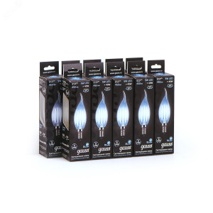 Лампа светодиодная филаментная Black Filament 5Вт свеча на ветру 4100К нейтр. бел. E14 450лм 104801205