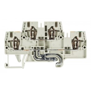 Этажная клемма WKFN 2,5 E/D/SL/35, Этажная клемма, 2 этажа, L-PE, нижний ряд с заземлением, тип фиксации провода: пружинный, номинальное сечение: 2,5 мм кв., 24A, 500V, ширина: 5 мм, цвет: серый, тип монтажа: DIN35