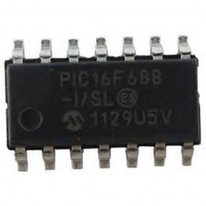 PIC16F688-I/SL, Микроконтроллер PIC  4096 x 14 - ППЗУ/256-ОЗУ  256-ЭППЗУ  8-АЦП 12 портов ввода-вывода 2-таймера + 2 компаратора + сторожевой таймер шина EUSART