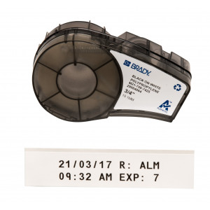 brd121016, M21-750-7425 лента 19.05 мм/6.4 м, полипропилен, черный на белом (матовый)