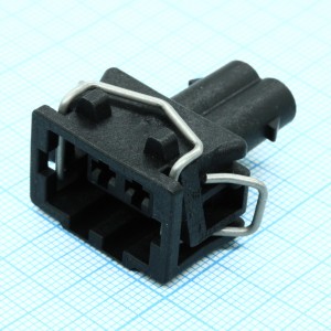 1418893-1, Корпус разъема 2 контакта шаг 6 мм черный монтаж на кабель автомобильного применения пакет