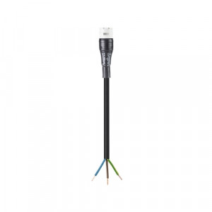 Кабельная сборка RST20I3K1B- 15P 10GL, Кабельная сборка, оконеченная розеточным разъемом RST20i3 и свободным концом, 3 полюса, длина кабеля: 1 метр,сечение жил кабеля: 3х1,5 мм.кв., номинальные характеристики: 250V, 16A, цвет корпуса: белый цвет контактной вставки: белый, цвет кабеля: черный,