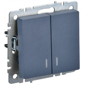 Выключатель 2-кл. СП BRITE ВС10-2-1-БрМ 10А с инд. маренго BR-V20-1-10-K35