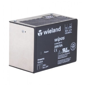 Блок питания WIPOS 24VDC/5,0A 1PH H, Источник питания, однофазный, 24 V / 5 A, 120 W; диапазон входных напряжений: 97 – 265 VAC; габариты (мм): ширина x высота x глубина: 147 x 105 x 86; вес 0,8 кг; монтаж: на DIN рейку, температура окружающей среды 0°C…+70°C