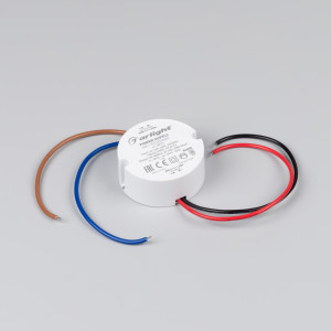 Блок питания ARJ-KE40500R (20W, 500mA, PFC) 028192, Блок питания 20 Вт, с гальванической развязкой, для мощных светодиодов и светильников. Пластиковый КРУГЛЫЙ корпус IP44. Сертификат CE (EMC+LVD). Габариты DxH: 50x21 mm. Вход 220-240V AC, выход 27-40VDC, 500 mA, пульсация менее 5%, рабочая т-ра -20+60 С. Г