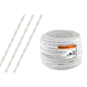 Ретро провод "Эко" 2х2,5 витой ГОСТ белый (50м) SQ2801-0102