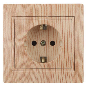 1-202-11 Розетка 2P+E Schuko, 16А-250В, IP20, СУ, Plano, сосна (10/200/2000) Б0030061