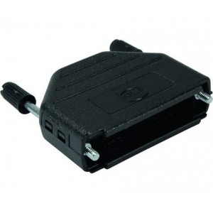 09670150424, Корпуса разъемов D-Sub  15P HOOD TOP ENTRY BLK THERMOPLASTIC