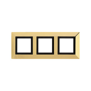 Рамка из металла, "Avanti", золотая, 3 поста (6 мод.) 4408856