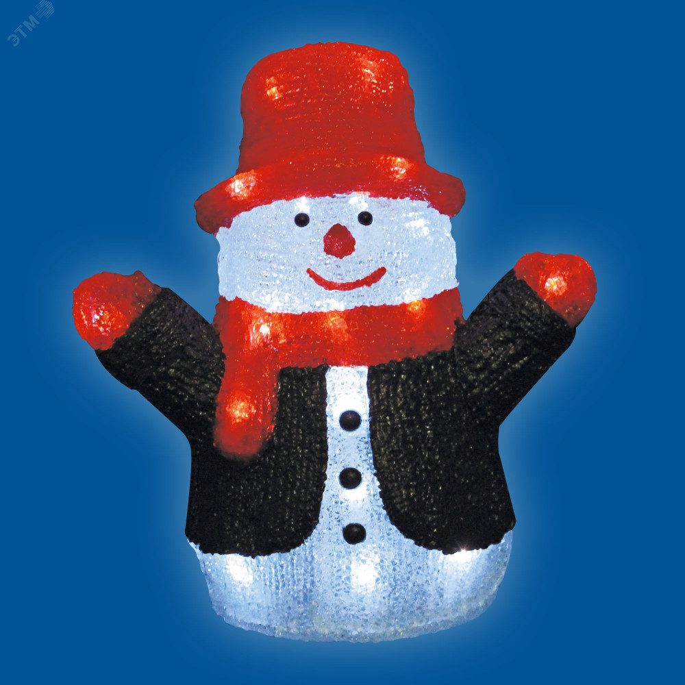 Изображение товара Светодиодная фигура снеговика 24 светодиода 27x17x30 см белый IP20