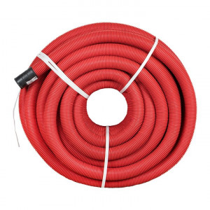 Труба гофр. двустенная ПНД/ПНД гибкая с протяжкой d63 мм (50 м) красная Plast tg2st-63-50m