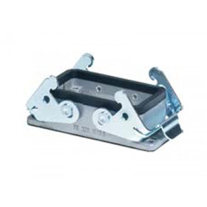 Открытое основание разъема 99.506.0000.6, Основание разъема на панель, открытое, типоразмер 16B, с уплотнителем, с двумя защелками, без защитной крышки, материал корпуса: алюминиевый сплав