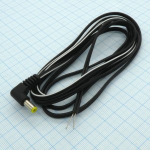 штекер 4.8*1.7 угловой с шнуром 1.8М, Штекер питания 4.8*1.7 угловой с кабелем 1.8м