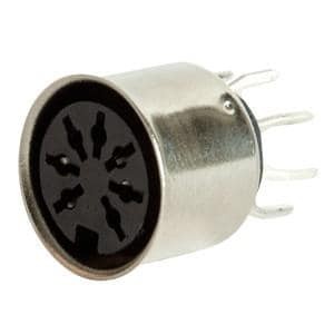 SD-60BV, Цилиндрические разъемы DIN DIN, 6P jack, vertical, through hole
