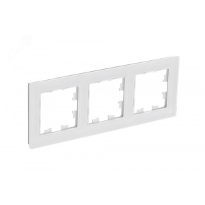 ATLASDESIGN NATURE 3-постовая РАМКА, НАТУРАЛЬНОЕ СТЕКЛО, БЕЛЫЙ (1шт) C2 ATN360103