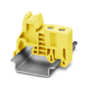 Концевой стопор E/1-YL, Концевой стопор, тип зажима: винт, материал: пластик, ширина: 6 мм, цвет: серый, тип монтажа: DIN35