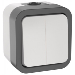 Выключатель 2-кл. ОП TORS 10А IP55 TS205 бел. TS-V20-0-10-55-K41