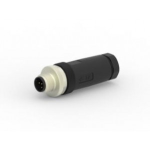 T4111502051-000, Цилиндрические метрические разъемы M12,MALE,STRAIGHT, D CODE,5P,PG9,GOLD