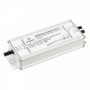 Блок питания ARPV-UH24200-PFC-DALI-PH (24V, 8.3A, 200W) 028108, Диммируемый источник напряжения по протоколу DALI с гальванической развязкой для светодиодных изделий. Входное напряжение 120-240 VAC. Выходные параметры: 24 В, 8.3 А, 200 Вт. Встроенный PFC >0.95. Герметичный алюминиевый корпус IP 67. Рабочая температура
