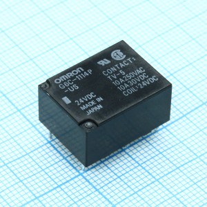G6C-1114PUS-24DC, Силовое реле 10А один контакт на замыкание катушка 24В монтаж в отверстие