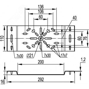 Пластина монтажная горизонтальная LP4000