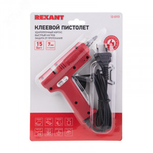 Пистолет клеевой 15W, 7мм, Пистолет клеевой 15Вт 7мм