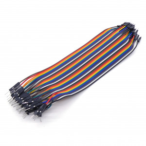 Набор перемычек в шлейфе штекер-штекер, провода соединительные "папа"-"папа" в шлейфе, разноцветные, длина 220мм