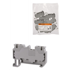 Зажим клеммный безвинтовой ЗКБ быстрого зажима 4 мм2 32А серый (Ph-C PT 4) SQ0822-0166