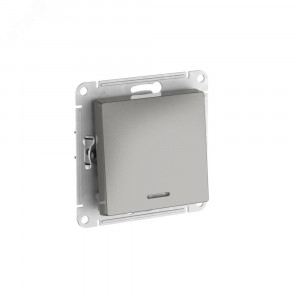 ATLASDESIGN 1-клавишный ПЕРЕКЛЮЧАТЕЛЬ с подсветкой, сх.6а, 10АХ, быстрозажимные клеммы, СТАЛЬ ATN000963S