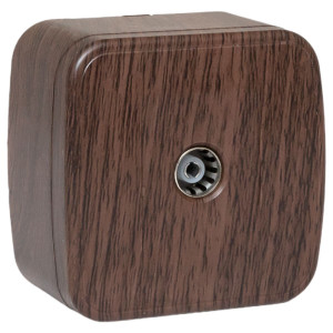 Розетка TV 1-местная ОП Минск 75Ом 5-862МГц т-мное дерево EKF