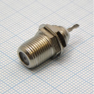 F гнездо на блок, гайка, тип2, ВЧ разъем