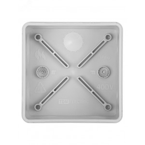 Распаячная коробка двухкомпонентная ОП 100х100х50 мм IP66 8 вх. серая инд. штрихкод TDM SQ1401-2513