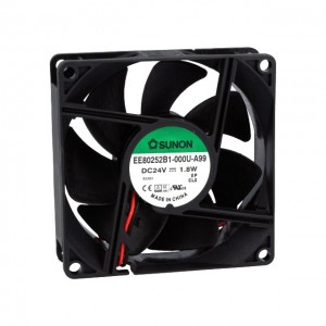 EE80252B1-000U-A99, Вентилятор 24В 3200об/мин 80x25 B 69,7м3/час, 33дБ, подшипник качения (Recommended replacement: EF80252B1-1000U-A99)